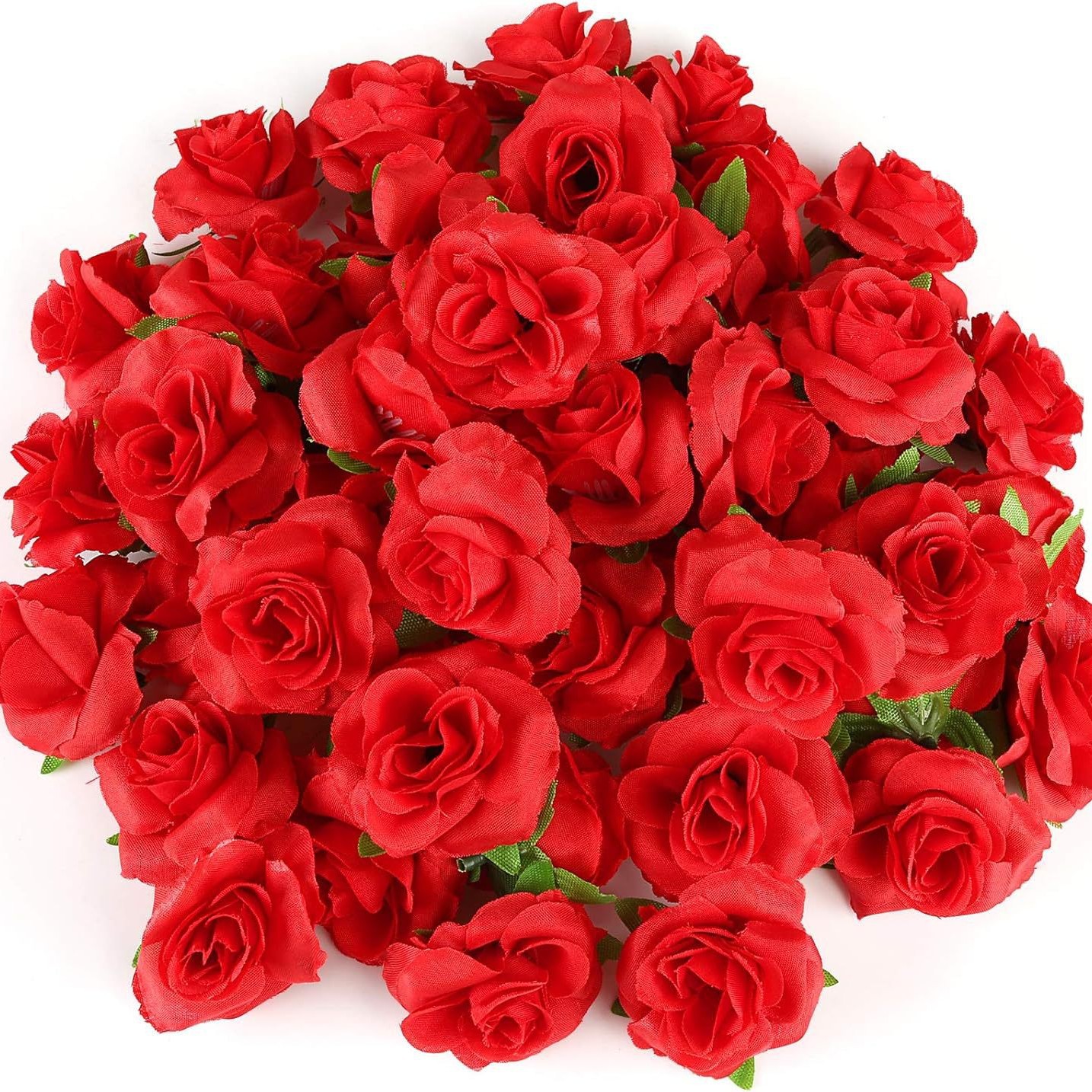 50 flores un paquete de simulación de rosas para regalos de mano decoración pequeña rosa pectoral tocado de boda boda ramo de flores