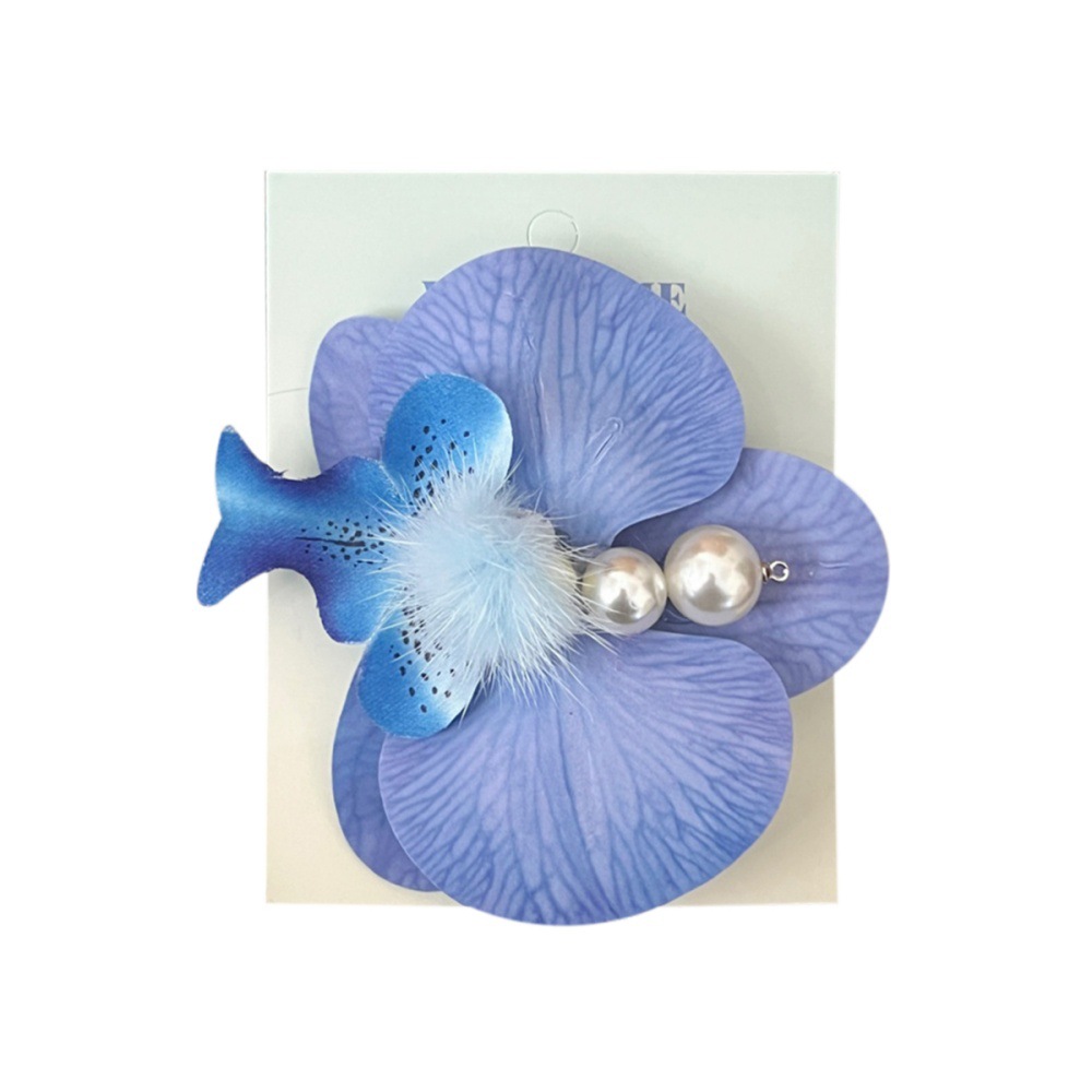 Nuevo estilo de atmósfera súper inmortal orquídea mariposa flores clips para el cabello de la niña Mori sistema lateral boca de pato clips para el cabello detrás de la cabeza