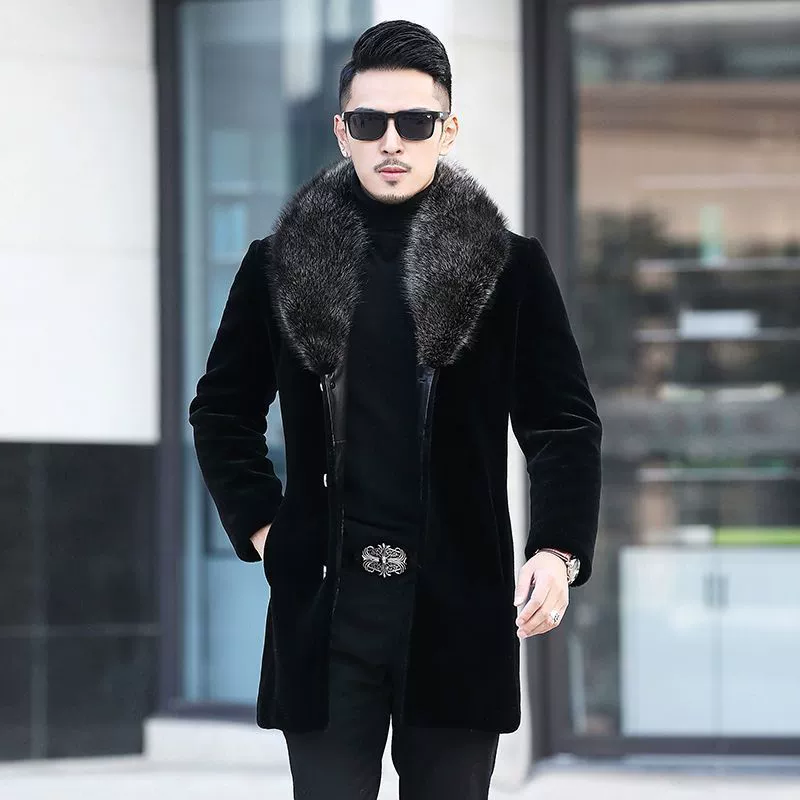 山力达迪 Suit, long men's jacket, increased thickness, mid-length