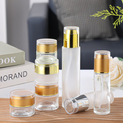 蒙砂膏霜瓶玻璃瓶30g透明面霜瓶50g便攜裝眼霜瓶子化妝品小樣瓶