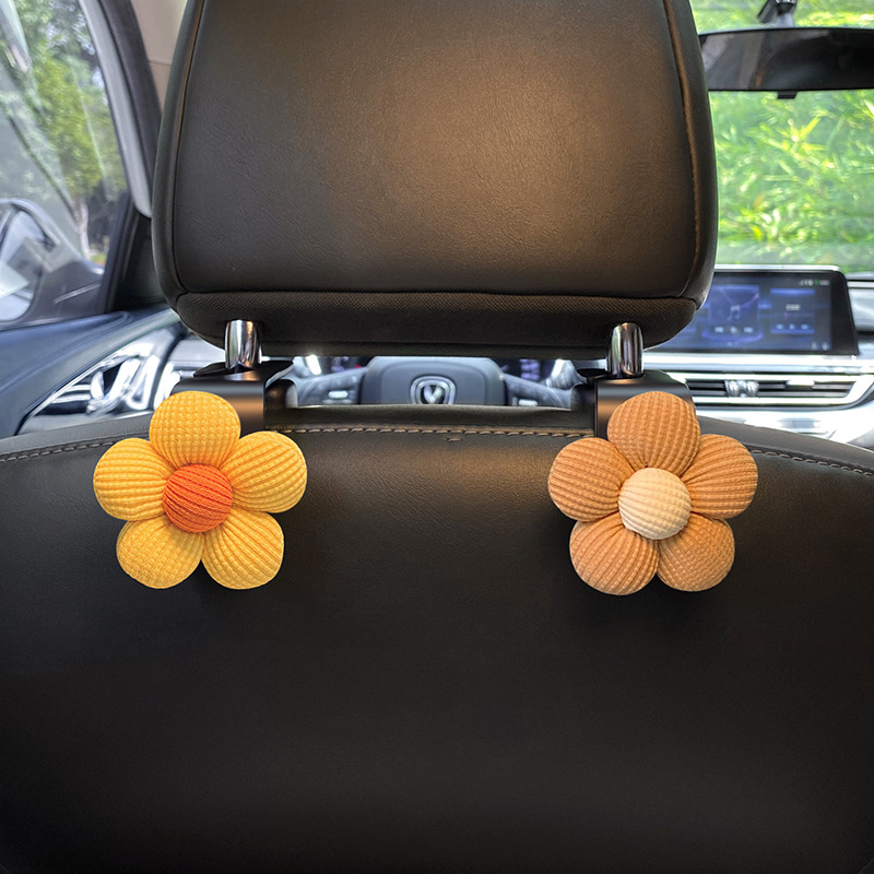 Gancho de coche lindo creativo Gancho de coche multifuncional flor pequeña asiento de coche almacenamiento trasero suministros de coche