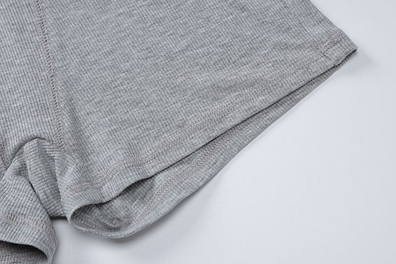 Women Clothing Sexy Tight Long Sleeves Cropped shirt Top High Waist Shorts Sports Two Piece Seit