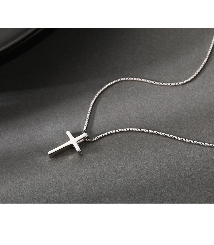 Copper Material Cross Pattern Fashion Simple Style Cross Copper Plating Necklace