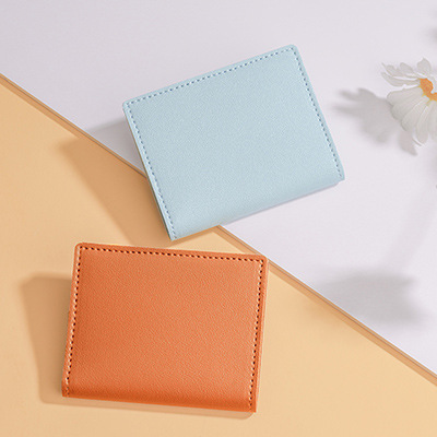 Tarjeta de identificación bancaria compacta de mujer ultra delgada, cartera pequeña, licencia de conducir simple y ligera, tarjeta anti-damagnetizante