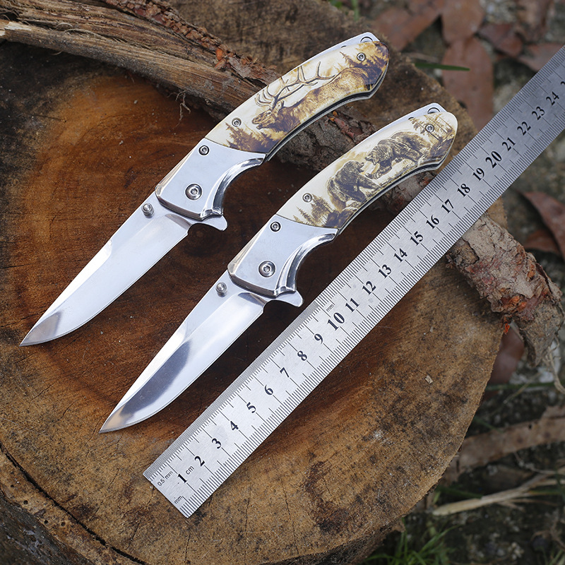 新时尚高硬度野营便携折刀户外防身随身锋利折叠刀3D打印塑料手柄