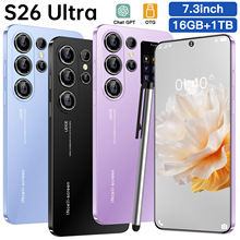 热销跨境手机S26 Ultra 4+64GB穿孔7.3寸大屏外贸全网通安卓12.0