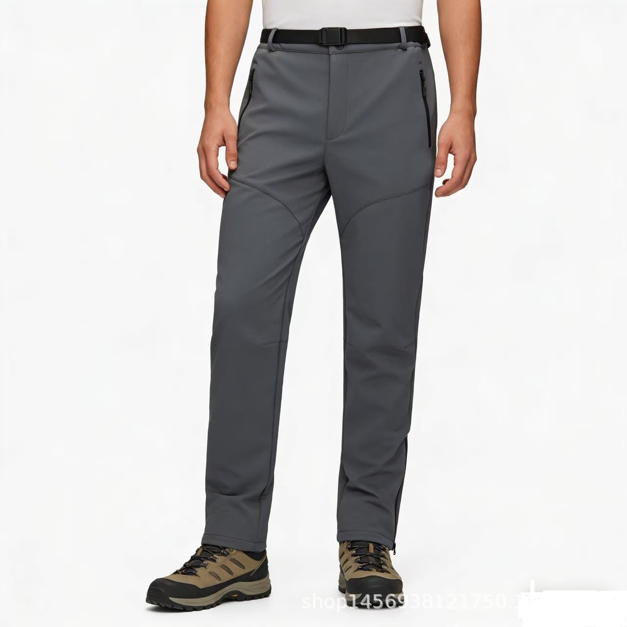 New Men's Outdoor Mountaineering Camping Casual Sports Jacket Pants Plus Velvet Soft Shell Pants