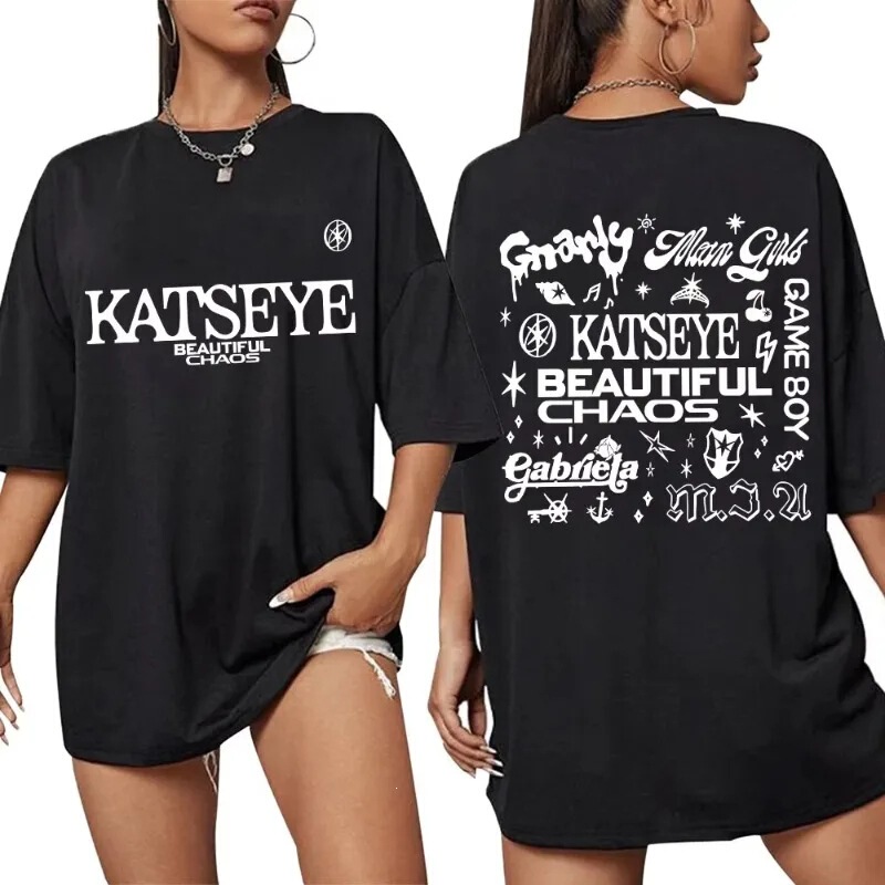 【Cross-border European size】Korean Katseye Beautiful Chaos Tour T-shirt Kpop retro Harajuku 【Cross-border European size】Korean Katseye Beautiful Chaos Tour T-shirt Kpop retro Harajuku