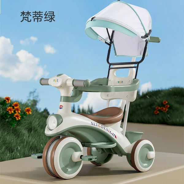 Vatican Green [Awning Model] Detachable Pedal + Music Light + Push Handle + Fence + Awning