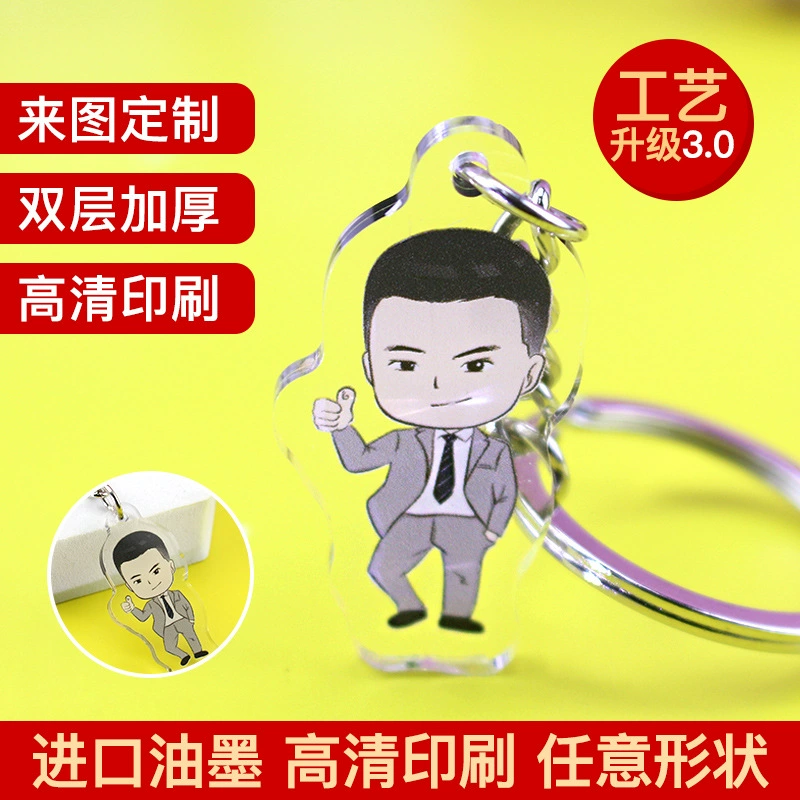 Креативный акриловый брелок-кулон в наличии мультяшный персонаж двухслойный прозрачный маленький Подарочный кулон