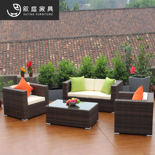 Outdoor Sofa Rattan Chair Sofa Hotel Villa Courtyard Rattan Rope Creative Model Room Rattan Sofa Combination Furniture