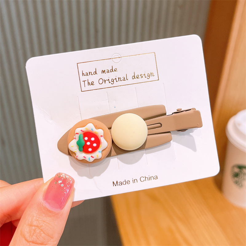 Pastel de helado maquillaje clip chica dulce lindo sin costuras horquilla flequillo clip de color caramelo clip lateral accesorios para el cabello