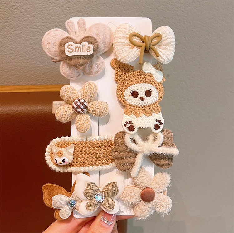 Milk tea color 8-piece bear set (le-03)