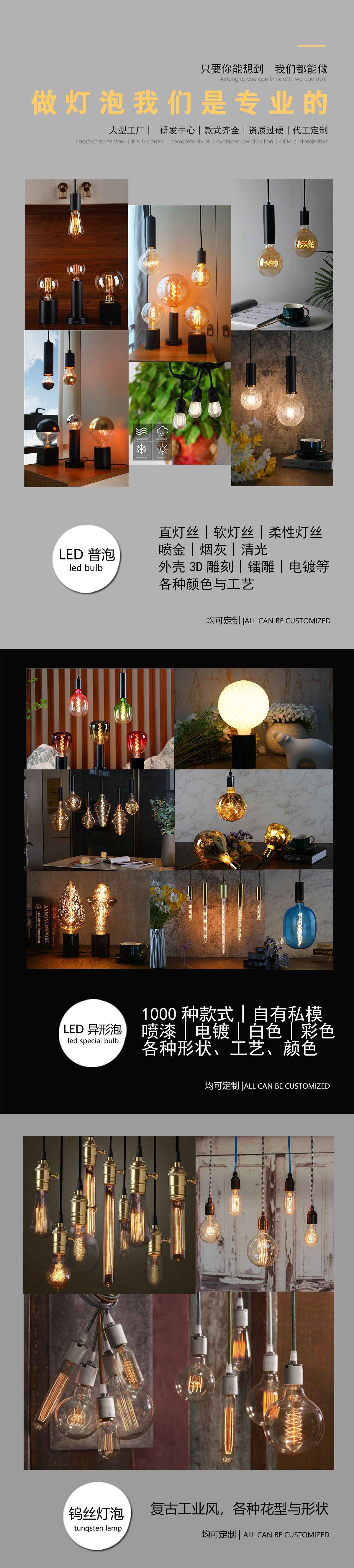 异形灯泡 跨境电商创意个性陶瓷软灯丝彩色酒瓶台灯吊灯装饰灯泡-阿里巴巴