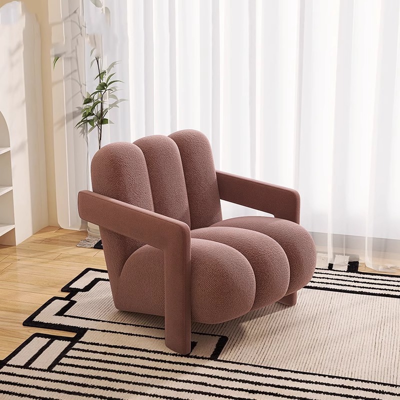 Sala de estar perezosa sofá de balcón simple sala de recepción moderna silla de aire crema diseñador de alta calidad