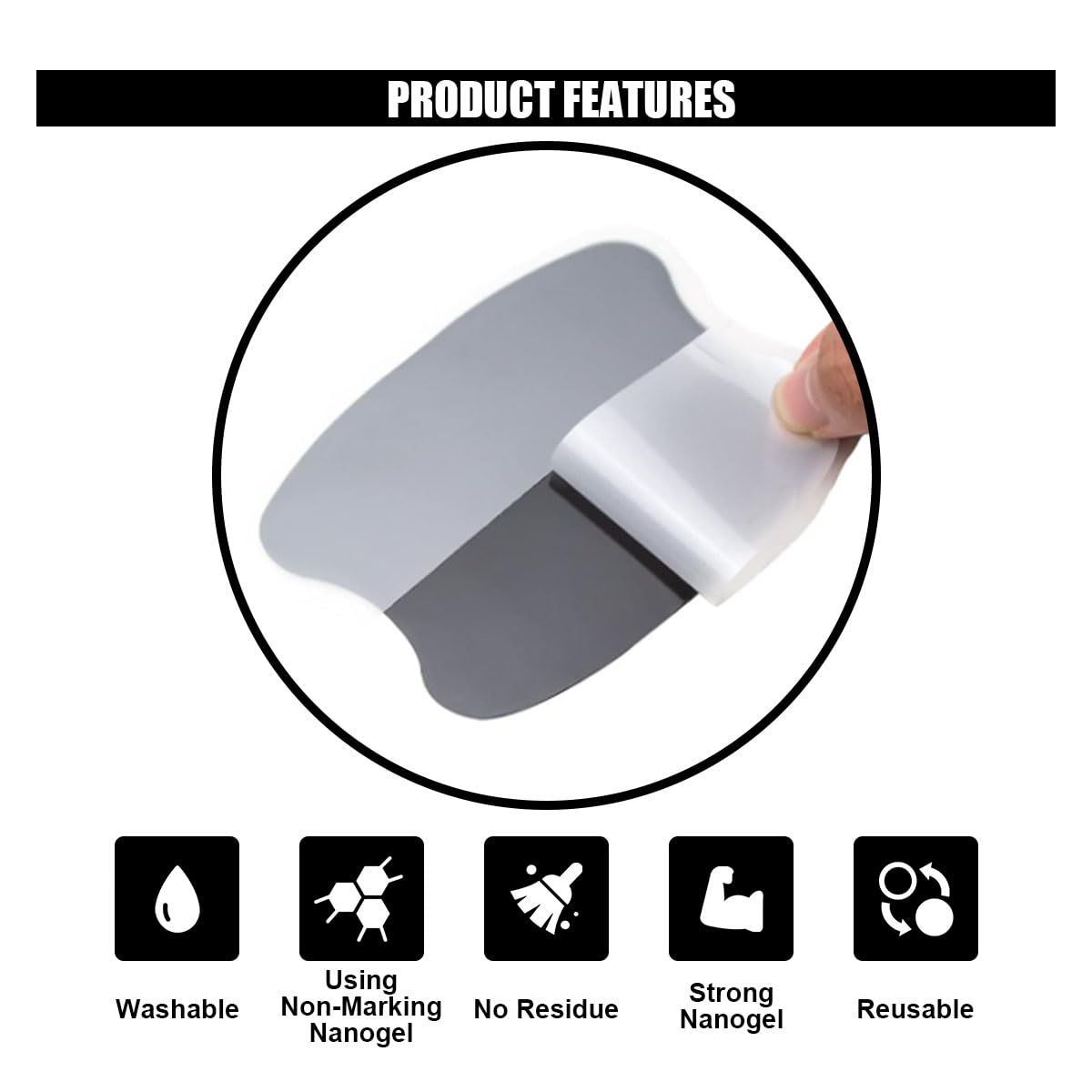 Amazon's Best-Selling Universal Car Magnetic Door Handle Carbon Fiber 4Pcs Car Anti-Scratch Protective Film