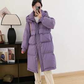 AA222 韩系白鸭绒收腰羽绒服女冬季新款中长款加厚小众设计感外套