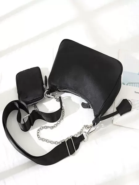 Hobo Armpit Bag Three-In-One Women's Bag 2020 New Single Shoulder Crossbody Bag Chain Bag Oxford Nylon Bag Mother Bag