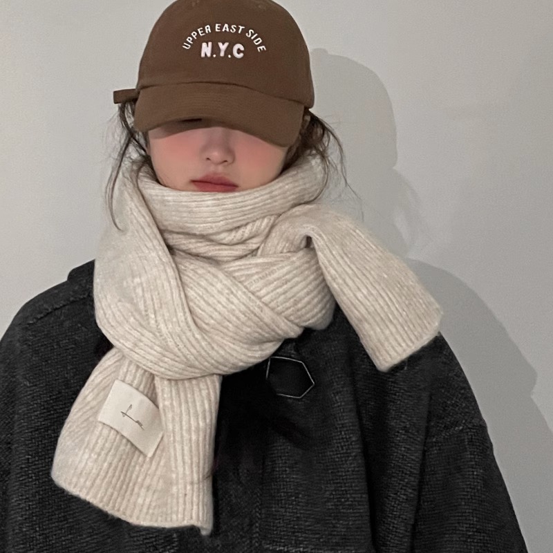 Year's Red Knitted Wool for Girls Winter 2024 New Versatile Korean Edition High End Scarf_voghion.com