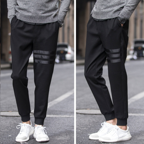 Men's Autumn Exercise Pants Casual Trendy Mini Straight Leg Youth Student Gathered Ankle 9/10 Pants Dropshipping