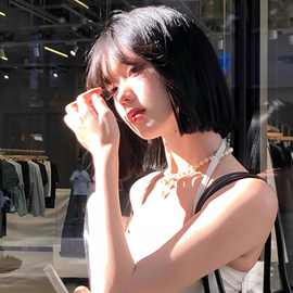 日常假发化纤全头套女短发波波头一刀切新款自然仿真发网红全头套