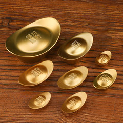 Solid brass gold ingot ornament, sand gold ingot home desk ornament, bulk small ingots