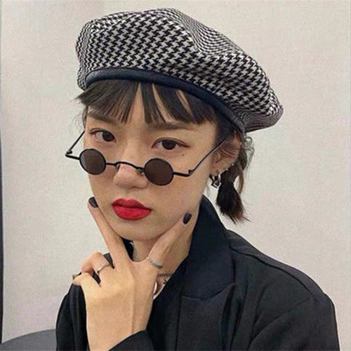 Ultra-small frame round retro sunglasses for men and women, mini small round frame prince mirror glasses, hip-hop sunglasses, trendy