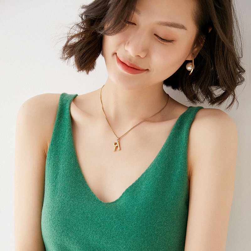 100 Pure Wool Camisole Women's Spring and Autumn Inner Wear Suit White Knitted Sexy V-neck Cashmere Base Shirt