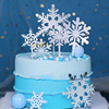 Net Red Snowflake Acrylic Responses Christmas New Year's Birthday Cake Decoration Aisa Ice Snow Cake Plug -in Card