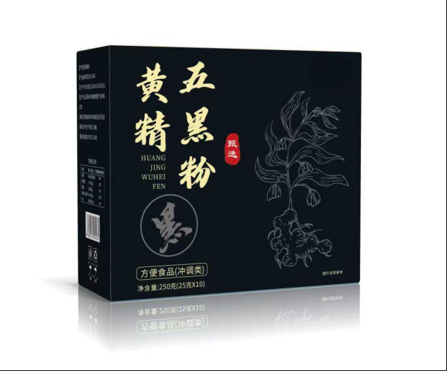 Huang Jing Five Black Powder 250g Low Temperature Milled Herbal Meal Replacement with Black Sesame Black Bean Black Rice details