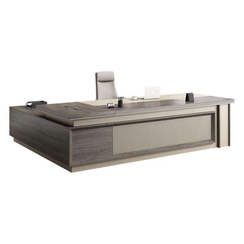 Lujo ligero de gama alta de lujo simple moderno jefe de escritorio gerente Presidente jefe mesa y silla combinación mesa de oficina