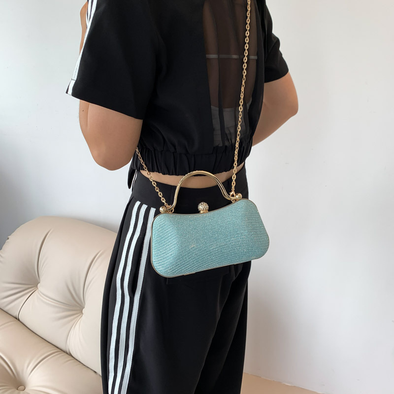 Cadena de alto grado rhinestone bolsa de las axilas INS de alto aspecto Lock bolso Moda brillante hombro crossbody bolsa