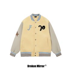 Broken Mirror 25秋季New复古古着宽松趣味图案夹克外套
