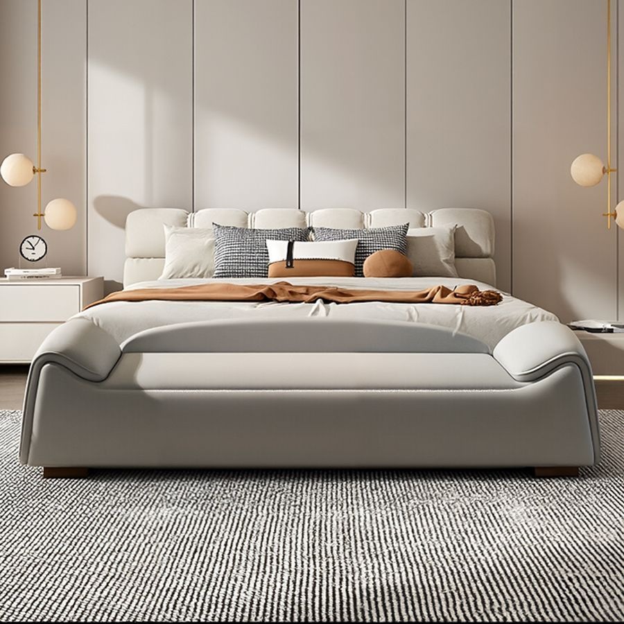 Italiano simple guarnición de cuero de gato taburete de cola de cama pareja cama moderna cabecera casera zapatos de cambio de dormitorio armario sofá taburete image 4