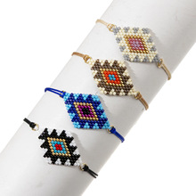 跨境新品彩色日本米珠miyuki手链女欧美个性几何恶魔之眼串珠手饰