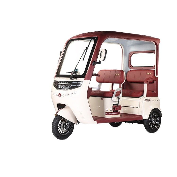 Triciclo eléctrico doméstico de pequeña dama para recoger niños scooter con carro de batería de cabina