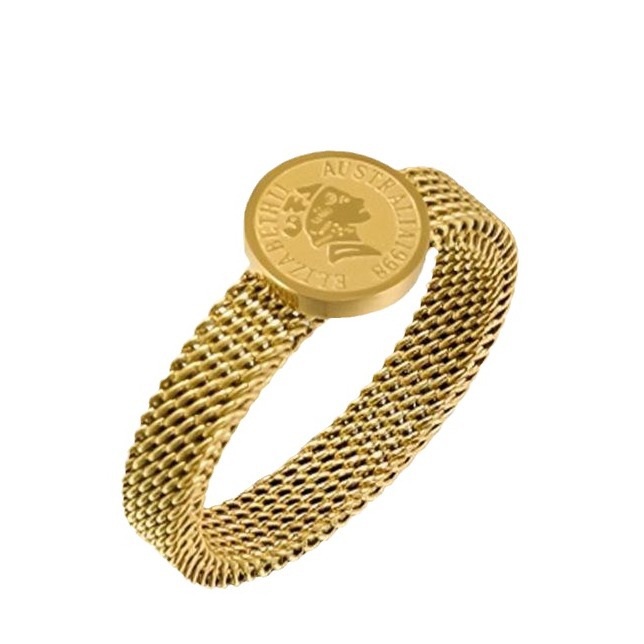 Queen Elizabeth Avatar oro no desvanece nicho de diseño de alto nivel estilo francés anillo de temperamento retrógrado para mujeres
