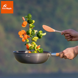 Huofeng Mountain House Chinese Wok Outdoor Camping Single Pot Long Beech Handle Portable Removable Picnic Wok
