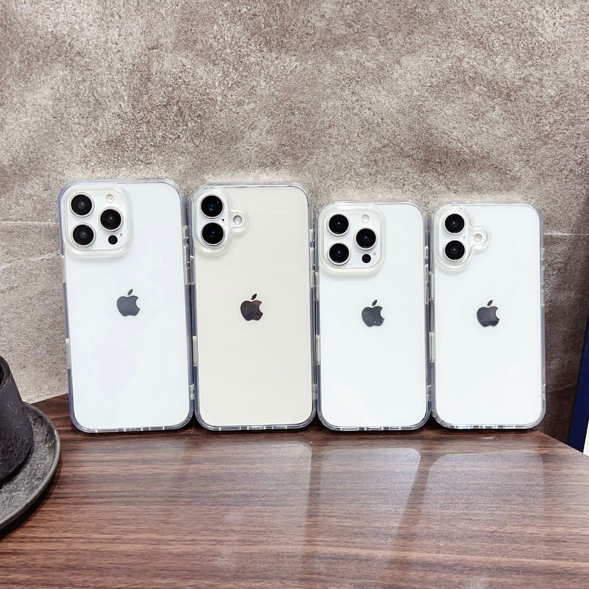 El botón táctil AI es adecuado para la funda del teléfono móvil simple Apple 16promax, funda protectora magnética transparente para iphone, anti-caída