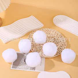 跨境6cm圣诞白色丙纶毛绒雪球麻将清洁毛球diy帽子配饰大毛球现货