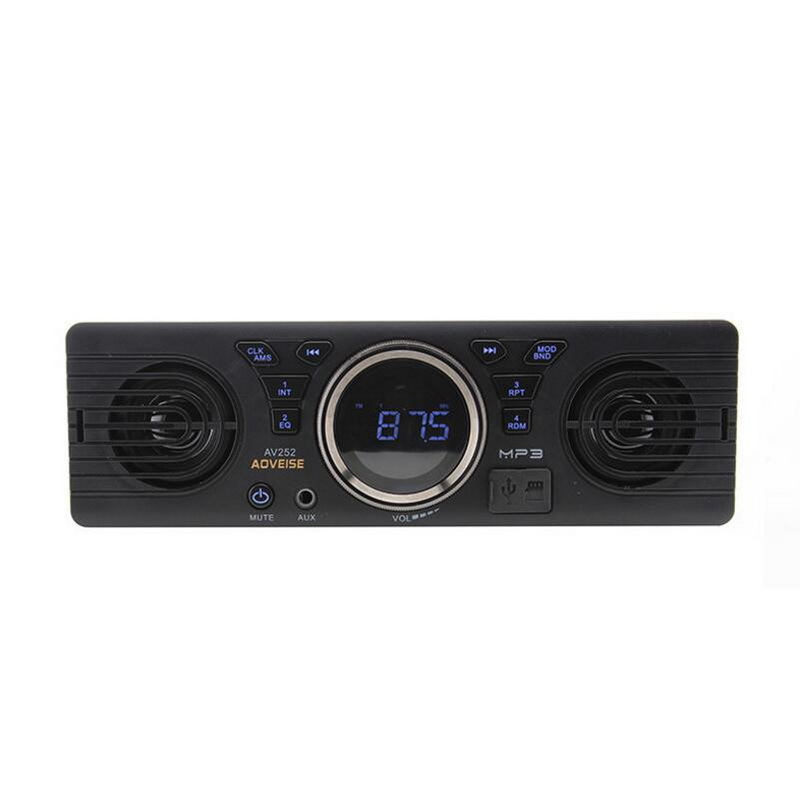 Single-DIN Car MP3 Player with Built-in Speaker, 12V Car Bluetooth Card-Insert FM Radio AV252