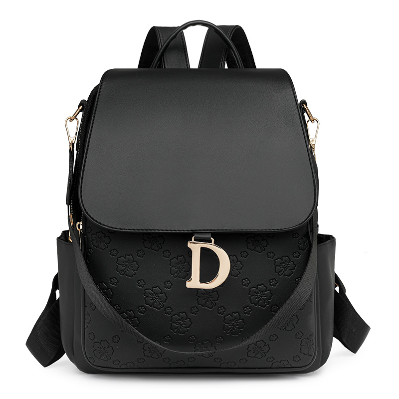 2025 primavera nuevo estilo casual mujer mochila de cuero suave moda simple en relieve mochila de viaje de gran capacidad bolso femenino