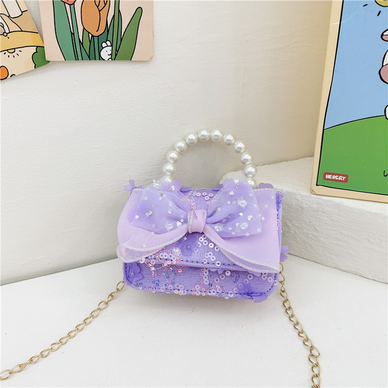 Bolsos de moda coreana para niños de perlas, bolsos de mano de perlas, bolsos de hombro para chicas lindas.