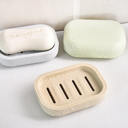 Nordic color double-layer drain soap box with lid creative bathroom plastic soap rack waterproof soap rack storage rack