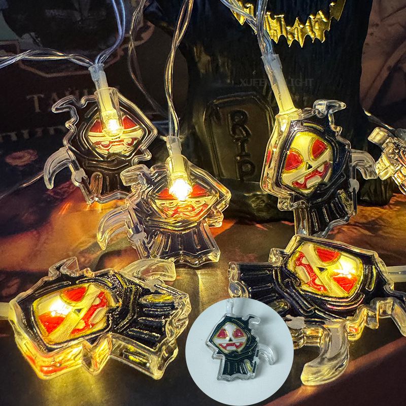 跨境万圣节灯串蜘蛛恶魔led灯南瓜灯户外氛围节日装饰布置led灯串|undefined