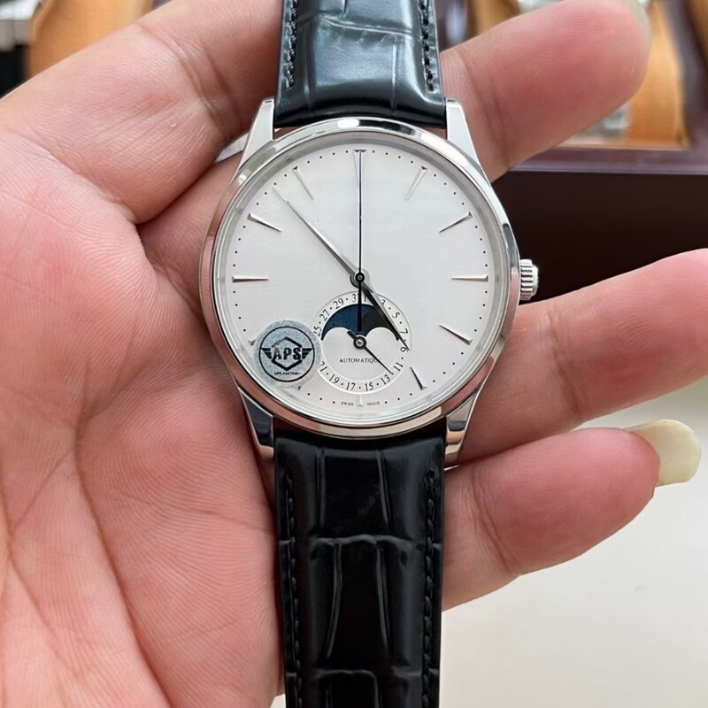 APS Factory Moon Phase Master Watch 925 One-piece Movement Gregorian Calendar Lunar Moon Phase Double Phase Display Men's Mechanical Watch