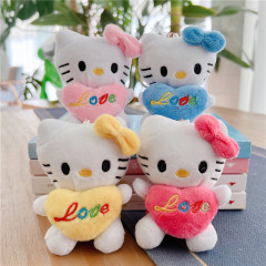 KT cat doll small pendant plush toy cute cat doll wholesale popular keychain bag pendant