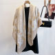 European and American Foreign Trade Fashion Cotton and Linen Hand-feel Large Square Scarf Women's Retro Ethnic Style Geometric Square Scarf All-match Scarf Tide