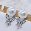 Elegant retro advanced earrings from pearl with tassels, french style, light luxury style, high-quality style, bright catchy style, internet celebrity, wholesale