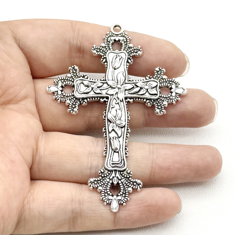 ヨーロッパとアメリカの売れ筋レトロ DIY ジュエリー アクセサリー亜鉛合金フラワー ヴァイン クロス ペンダント ペンダント ジュエリー アクセサリー|undefined